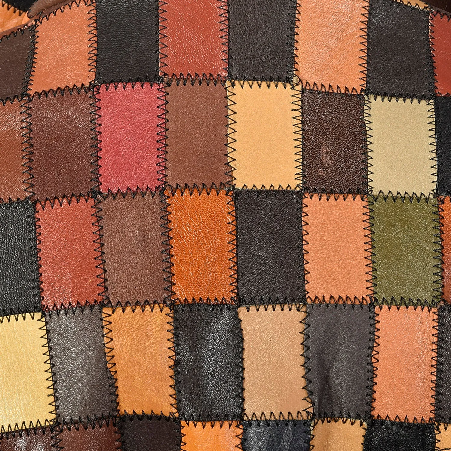 1970s Patchwork Leather Trench Coat