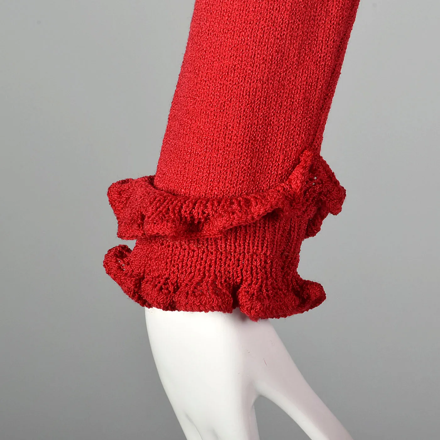 1970s Red Knit Sweater Dress
