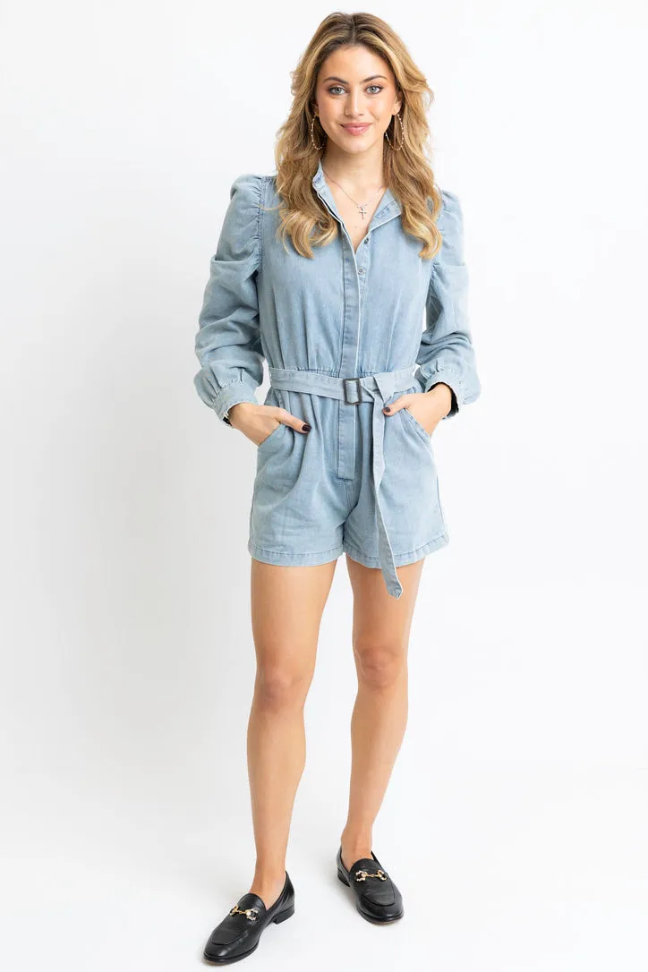 Denim Belt Romper