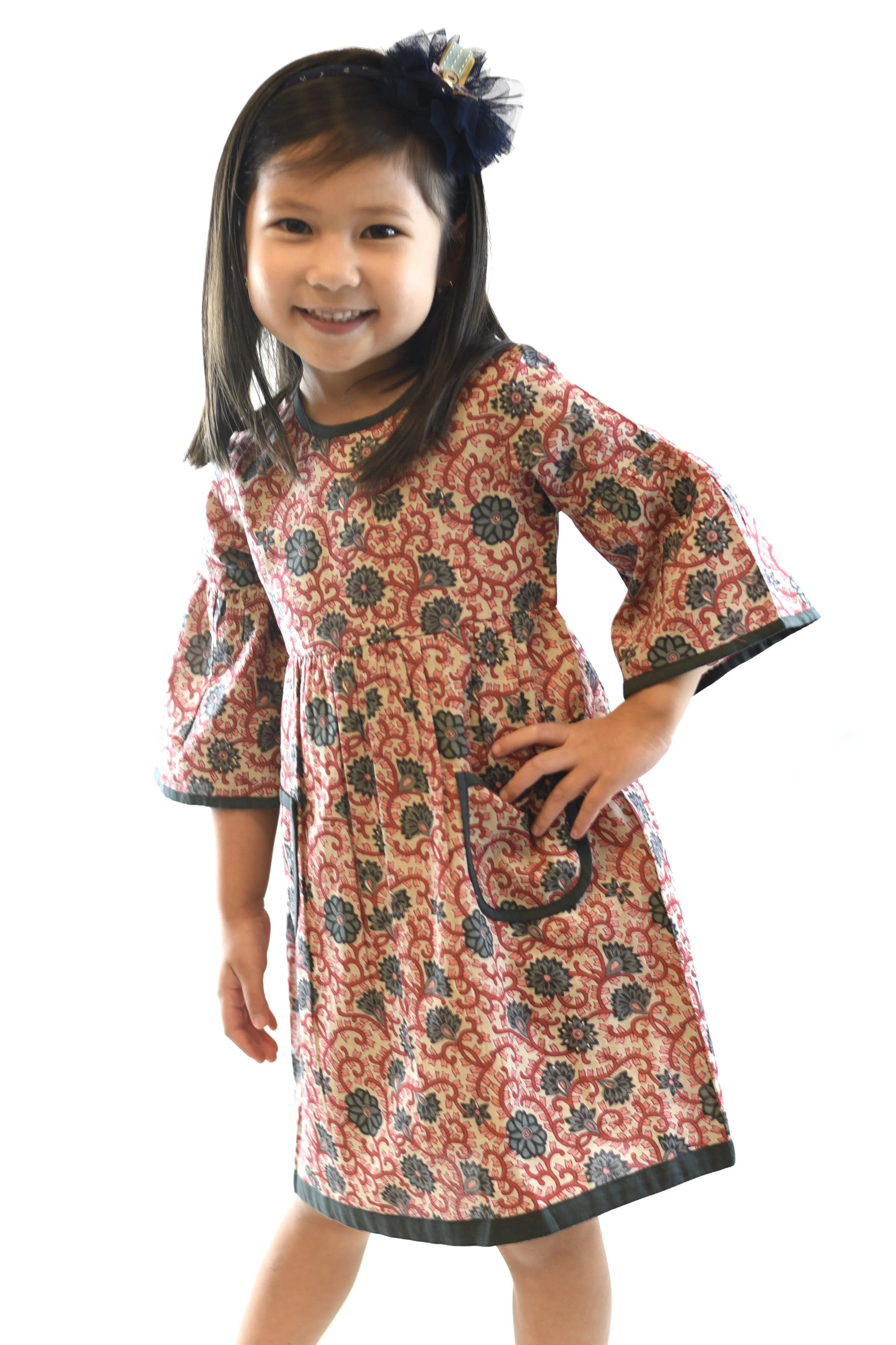 Floral Bell Sleeves Shift Dress