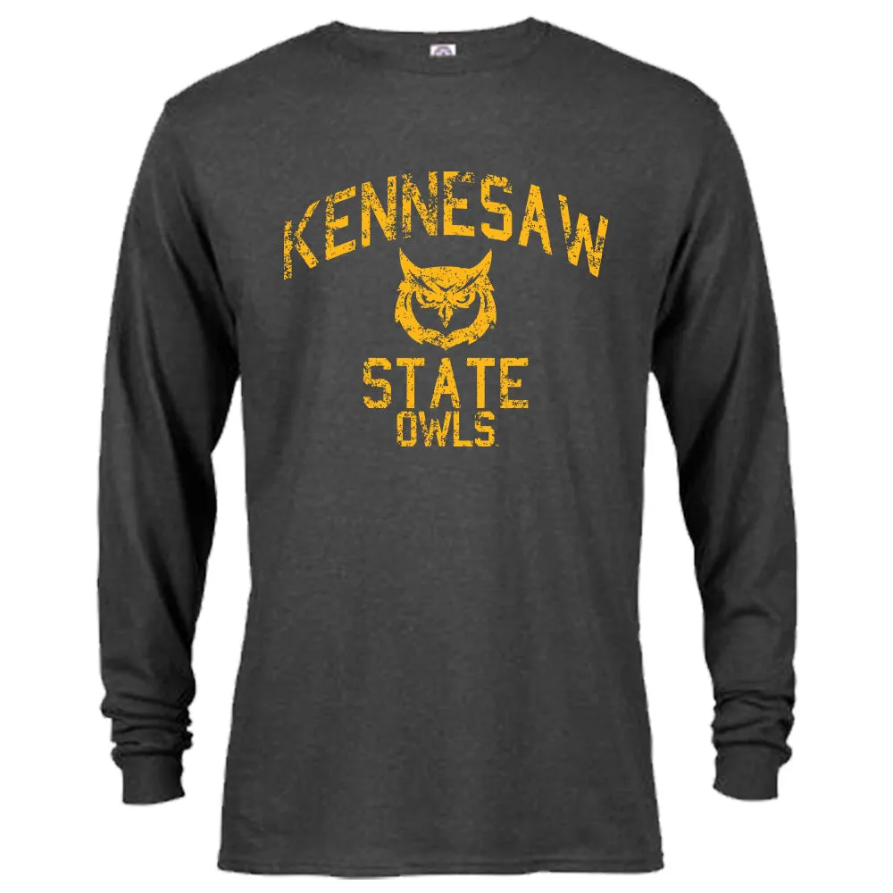 Kennesaw State University KSU Owls Retro Distressed Logo Long Sleeve T-Shirt Tee