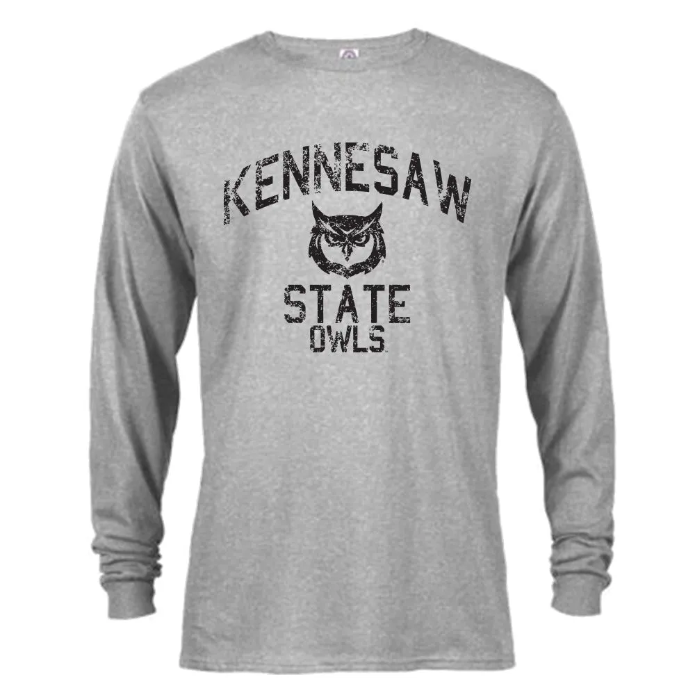 Kennesaw State University KSU Owls Retro Distressed Logo Long Sleeve T-Shirt Tee