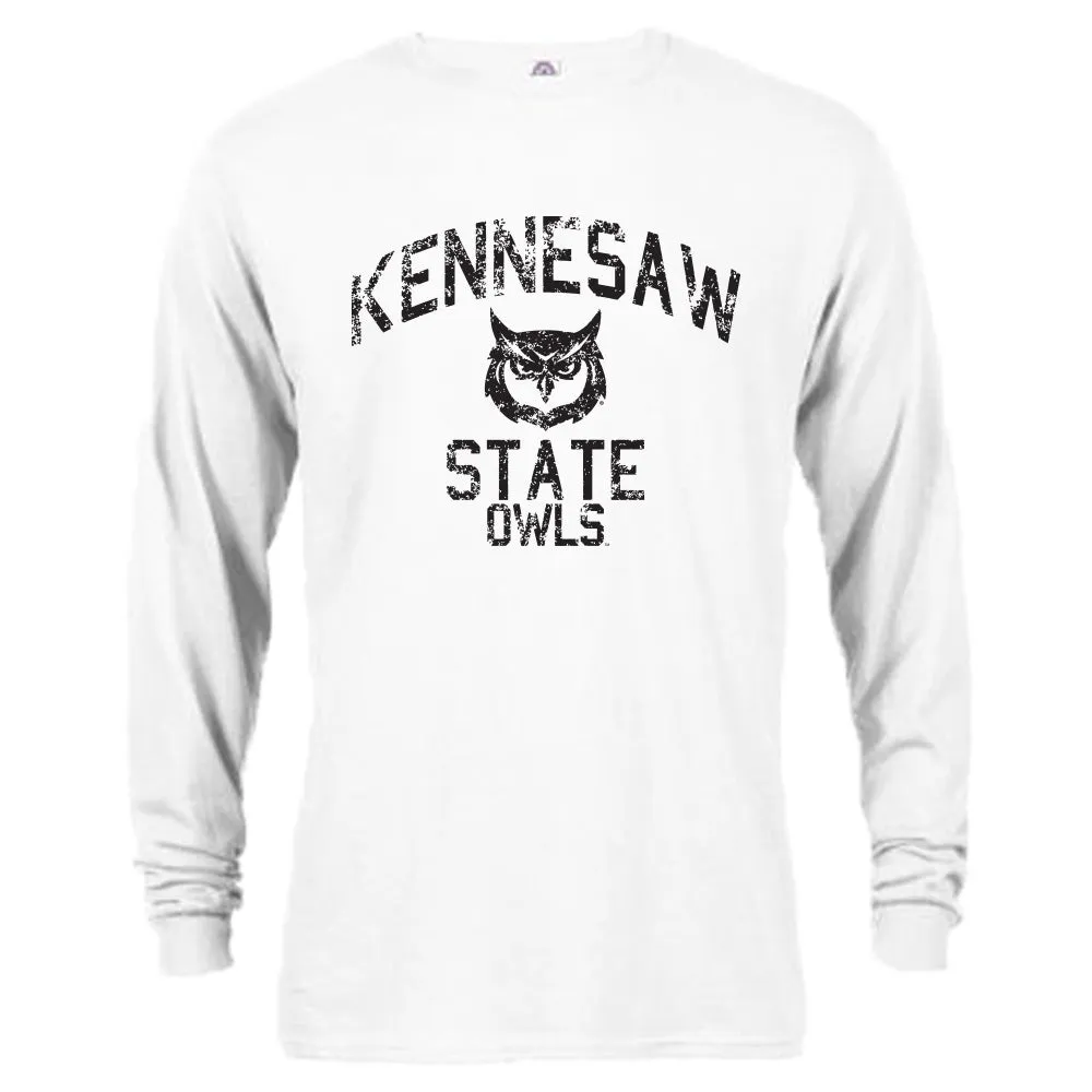 Kennesaw State University KSU Owls Retro Distressed Logo Long Sleeve T-Shirt Tee
