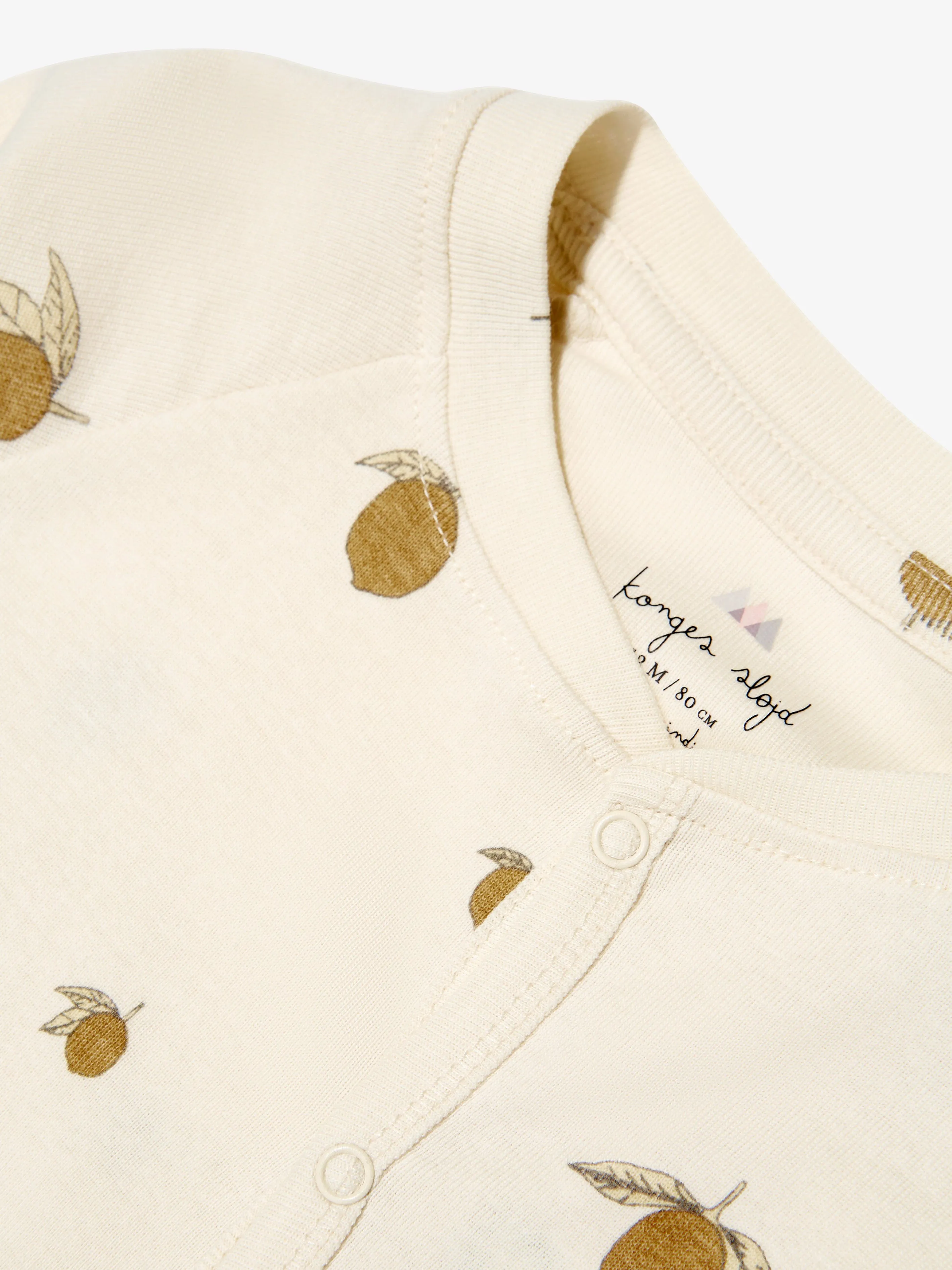 Konges Sløjd Baby Organic Cotton Lemon Romper in Cream