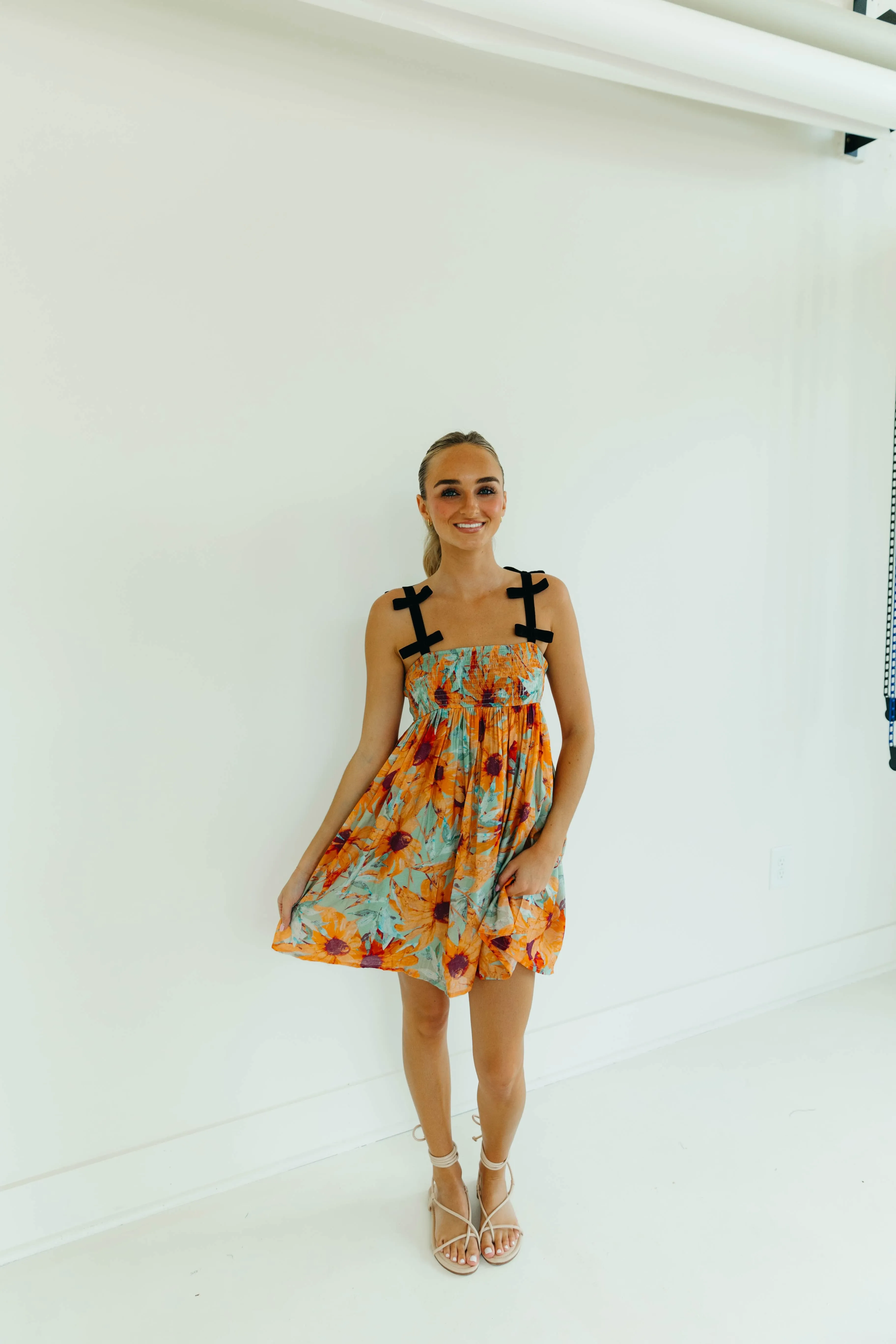Lisa Mini Dress - Sunflower Blue