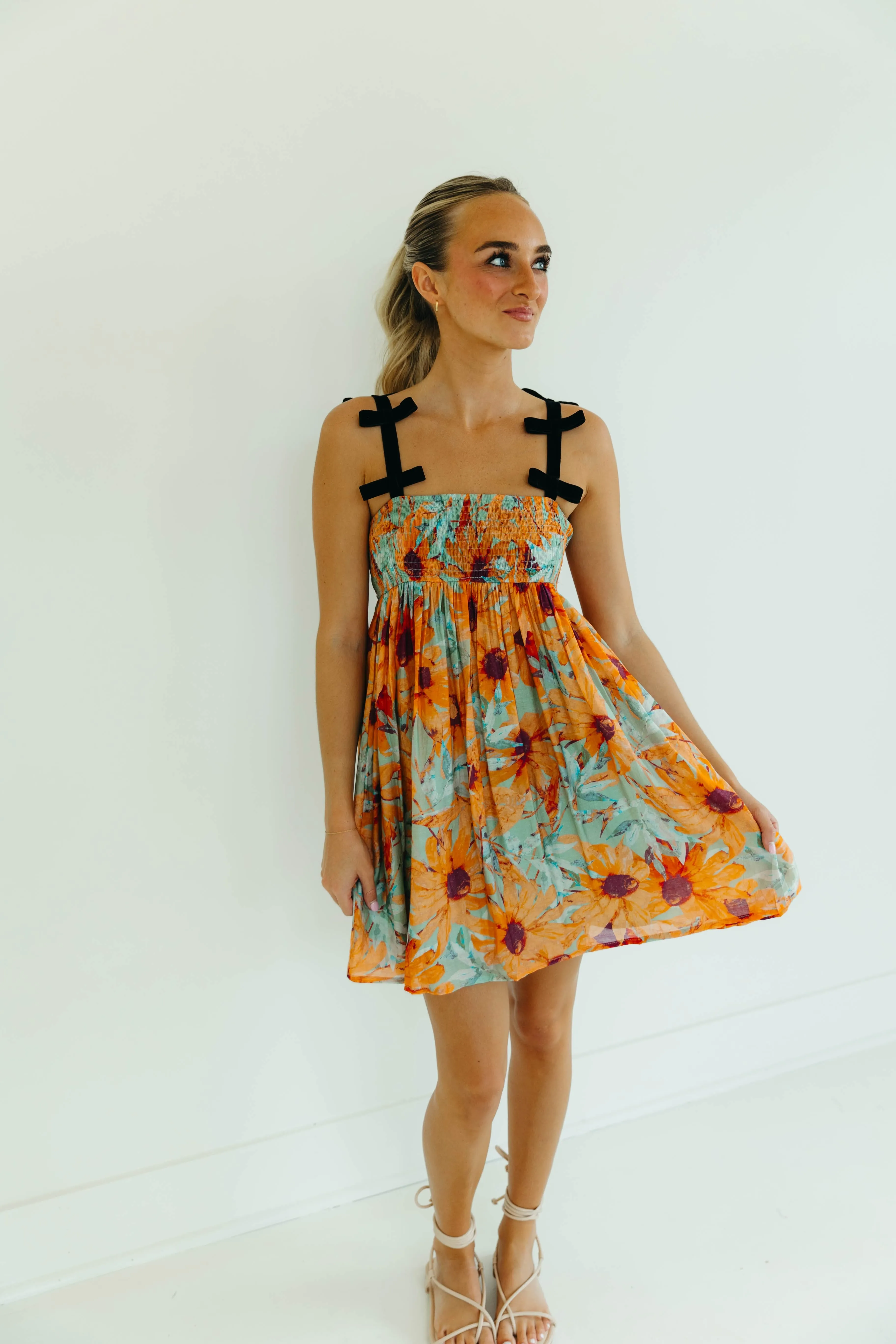Lisa Mini Dress - Sunflower Blue