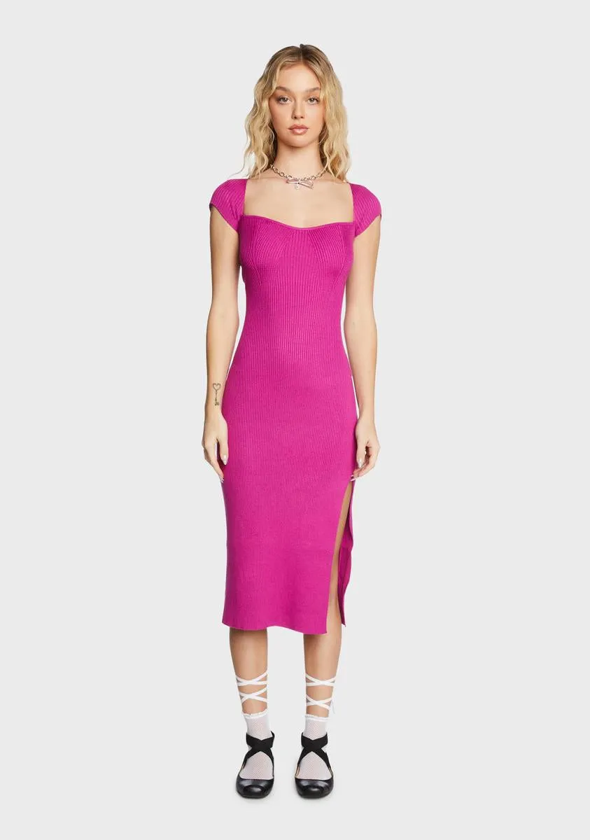 Magenta Big Reveal Midi Dress
