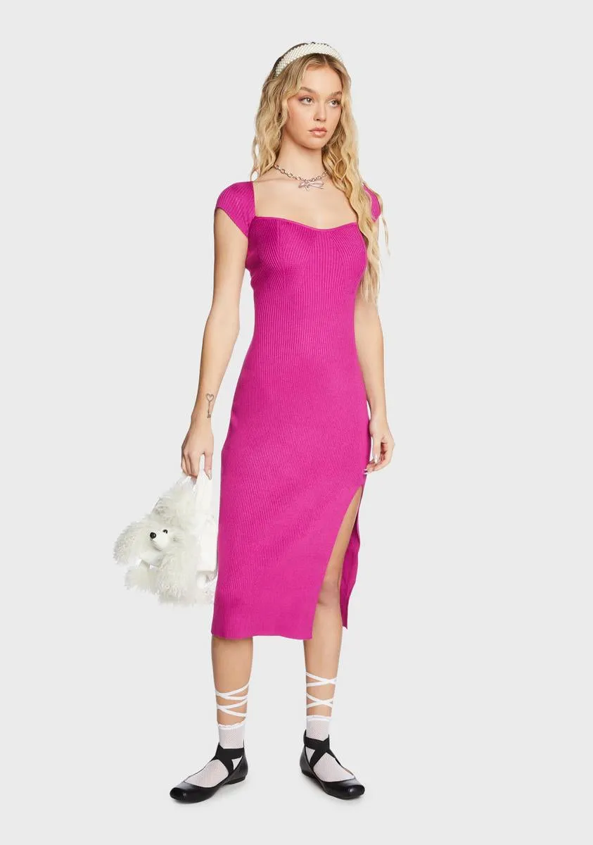 Magenta Big Reveal Midi Dress