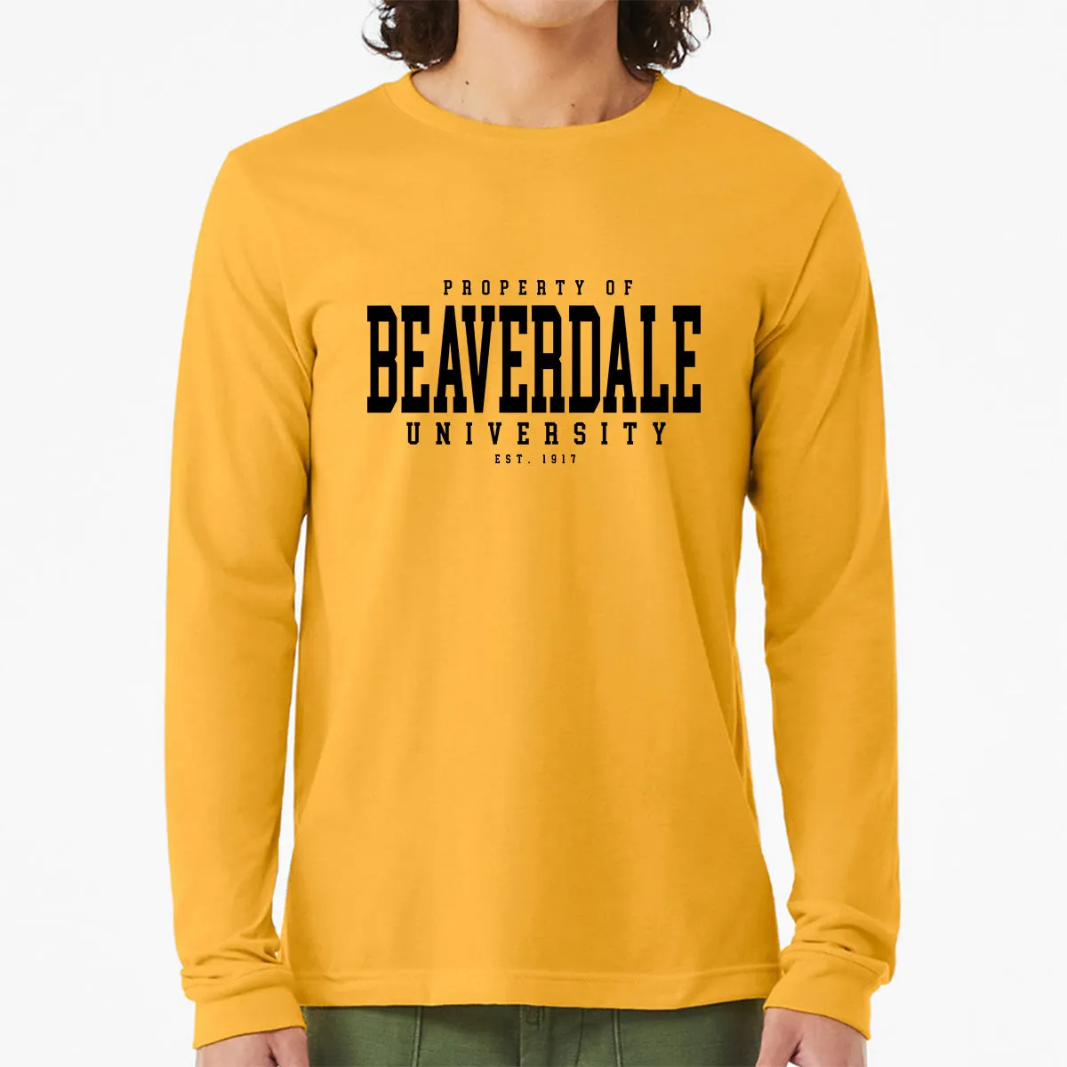"Property of Beaverdale University" - Unisex Heather CVC Long Sleeve T-Shirt
