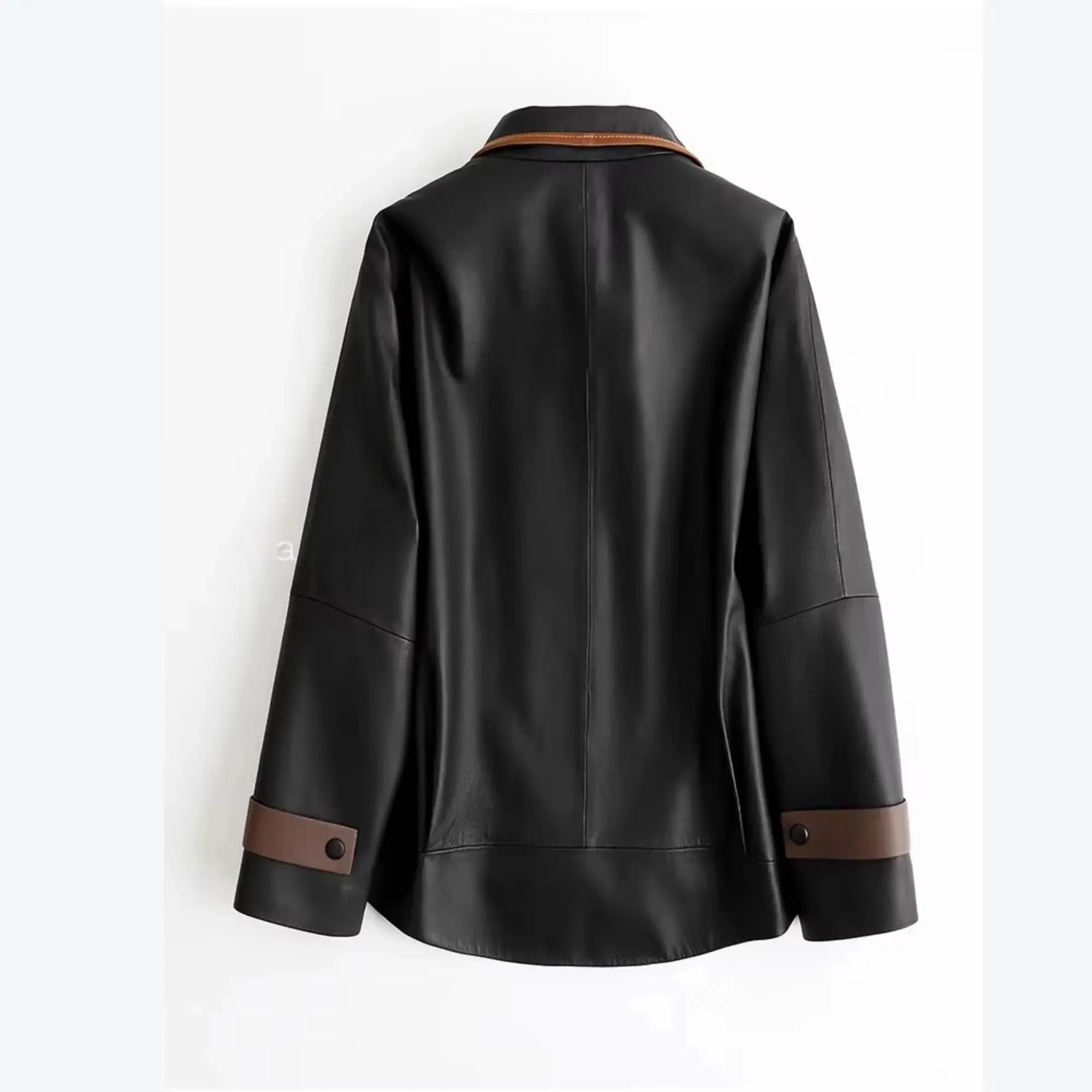 Stand Collar Leather Jacket