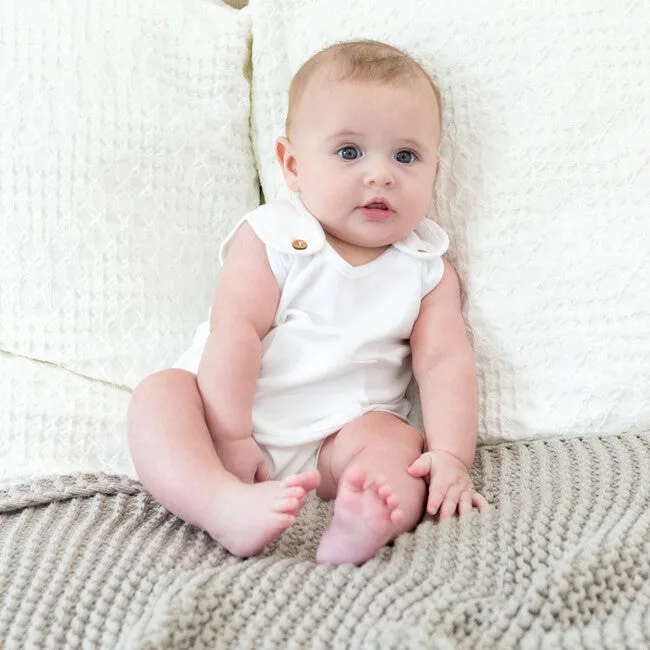 White Organic Cotton Tank Romper