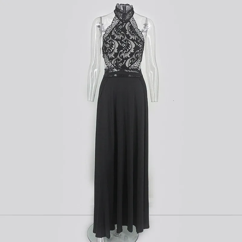 Women's Summer A-Line Sleeveless Long Dress With Lace