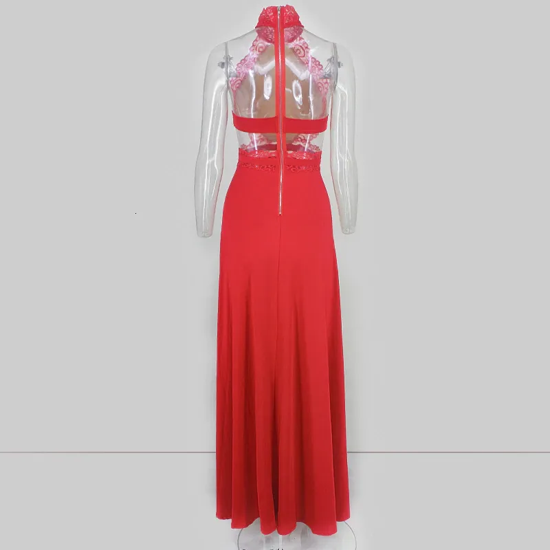 Women's Summer A-Line Sleeveless Long Dress With Lace