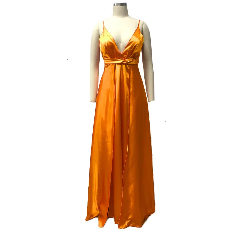 Women's Summer High-Waist V-Neck A-Line Long Dress