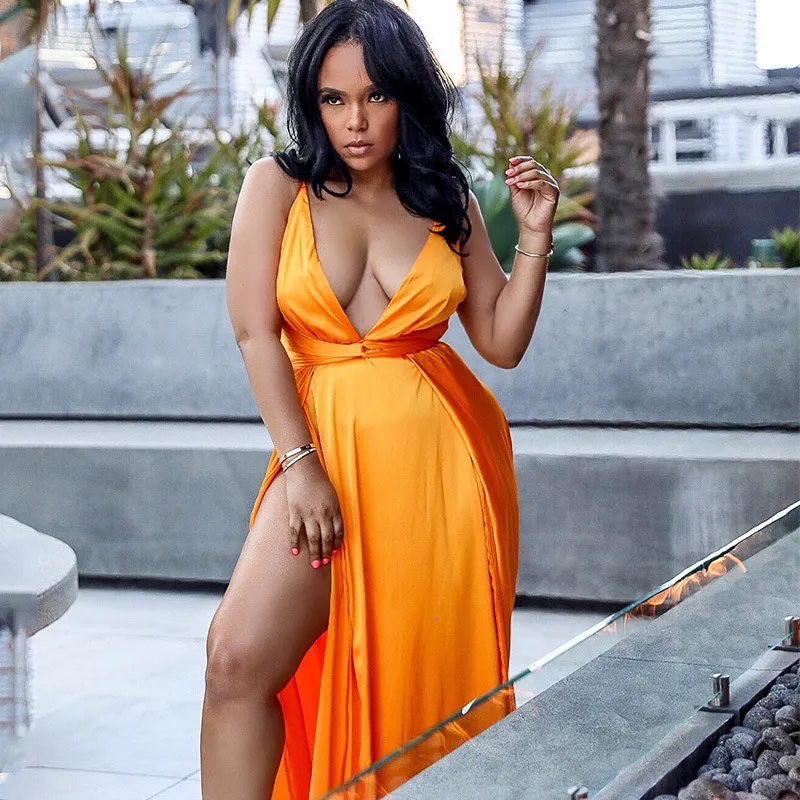 Women's Summer High-Waist V-Neck A-Line Long Dress