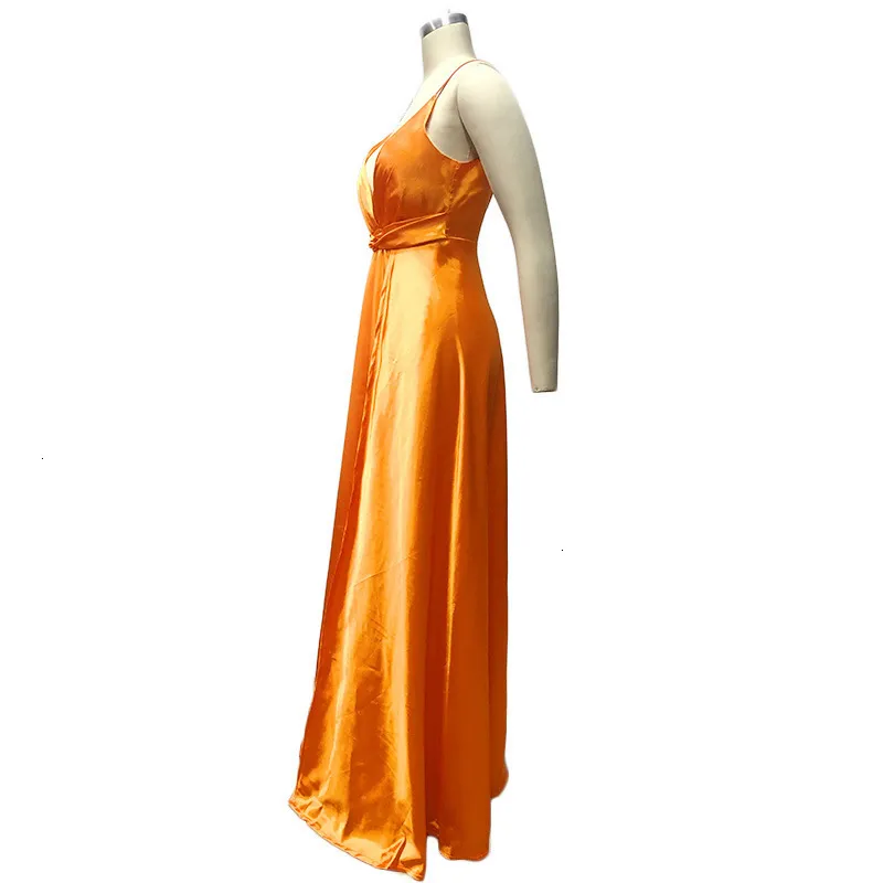 Women's Summer High-Waist V-Neck A-Line Long Dress