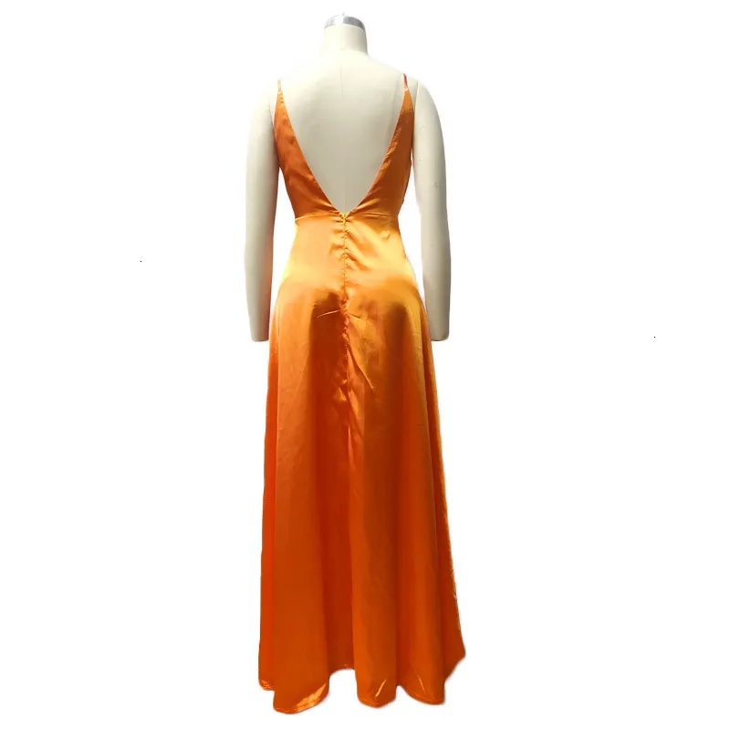 Women's Summer High-Waist V-Neck A-Line Long Dress