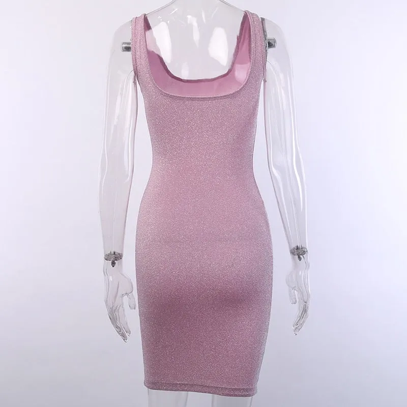 Women's Summer O-Neck Bodycon Elastic Mini Dress