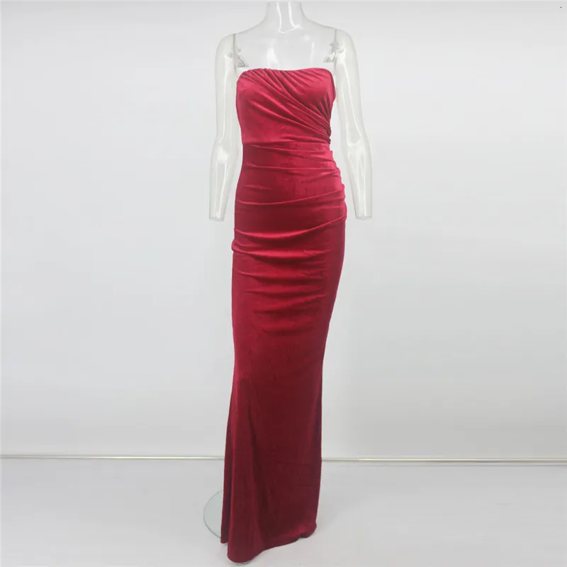 Women's Summer Velvet Backless Off-Shoulder Long Dress