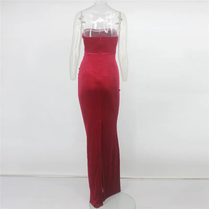 Women's Summer Velvet Backless Off-Shoulder Long Dress