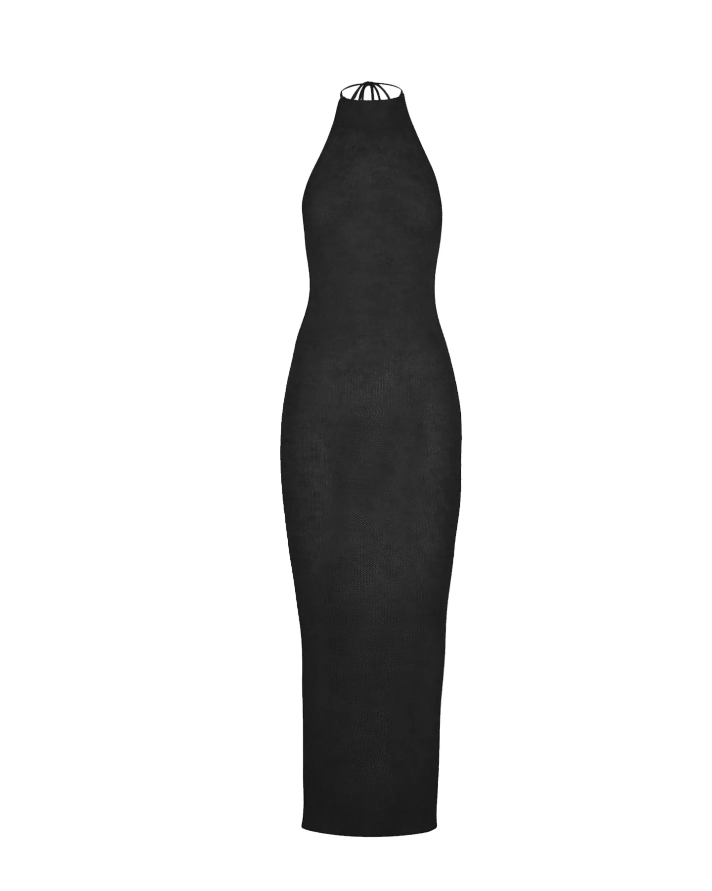 YUNA KNIT HALTER DRESS BLACK
